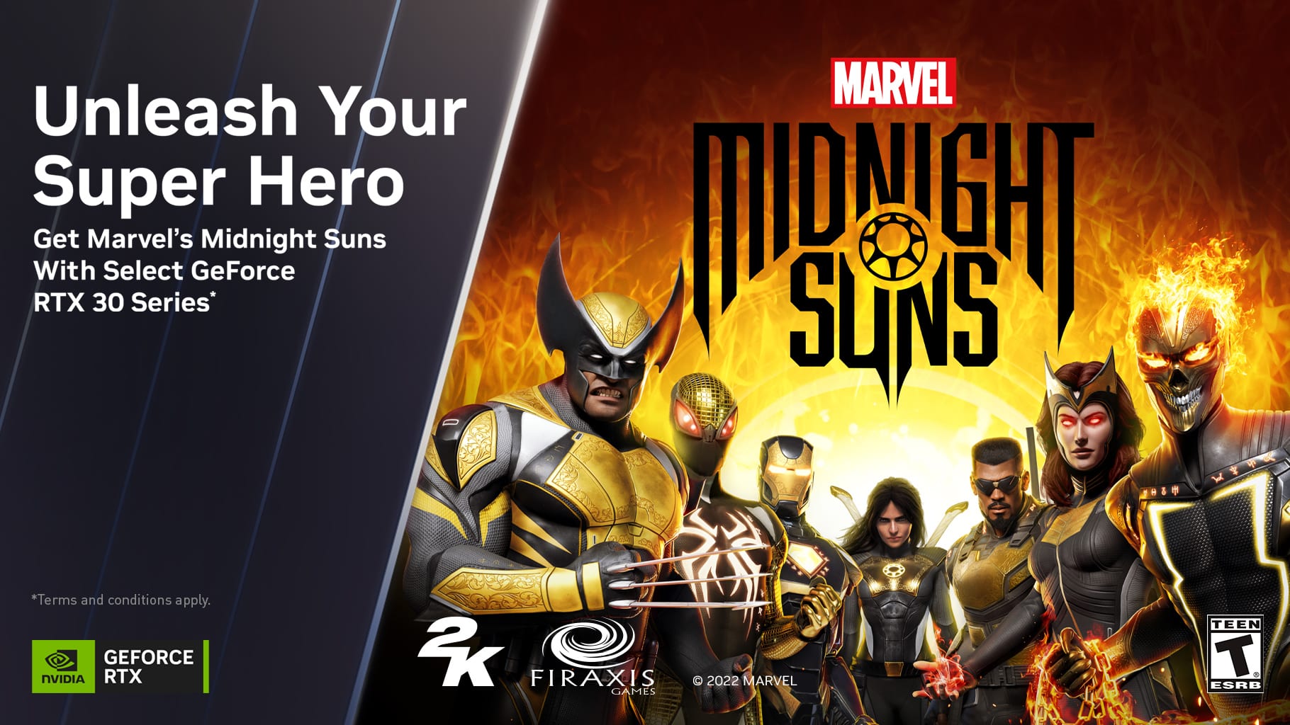 marvels midnight suns nvidia geforce rtx 30 series bundle key visual